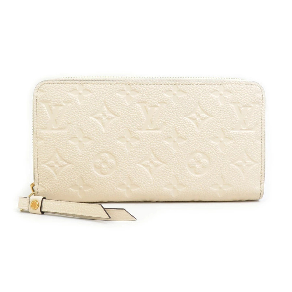 Louis Vuitton Round Zipper Wallet Monogram Empreinte Wallet Leather Gold Cream
